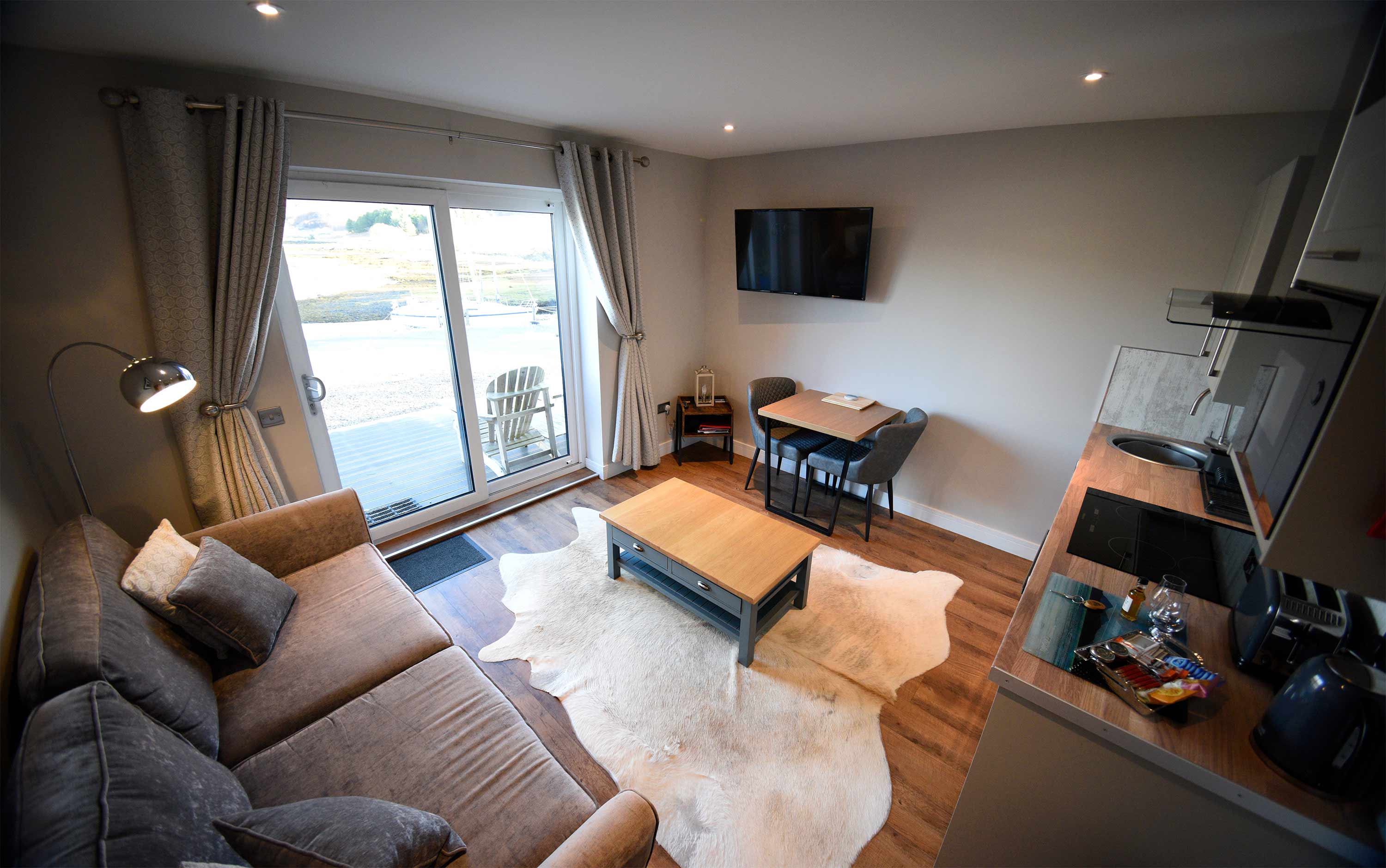 Scorr House self catering accommodation with sea views of Loch Portree and modern facilities