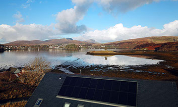 Scorr House looks on to amazing sea views of Loch Portree on the Isle of Skye