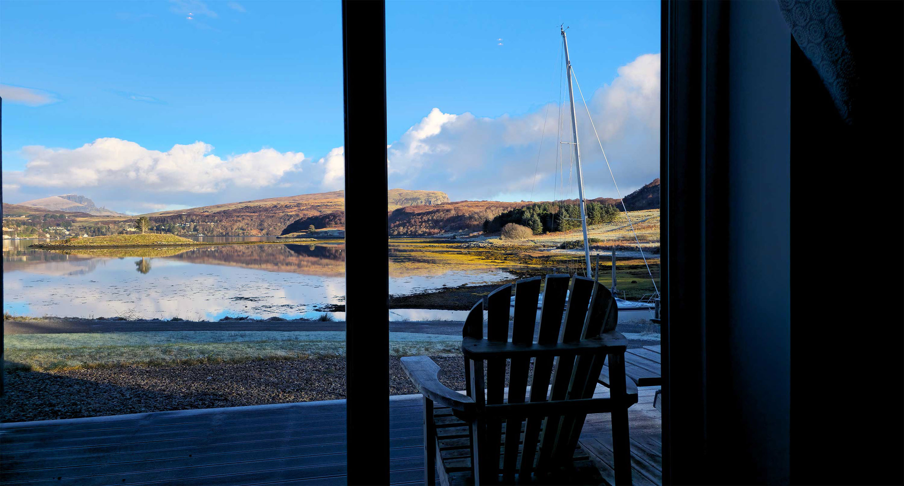 Self catering accommodation with sea views near Portree on the Isle of Skye